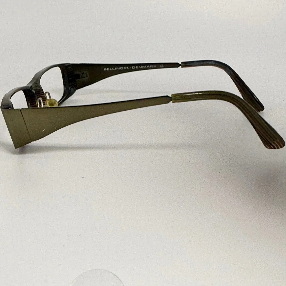 Bellinger Denmark BAC15 Eyeglass Frames Olive Green Striped Rectangular 51-18